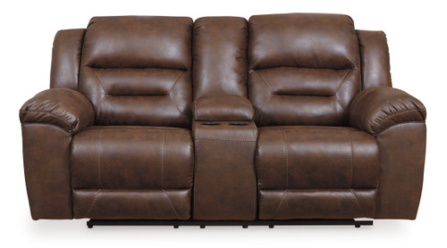 Stoneland - DBL Rec Loveseat w/Console - Chocolate