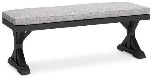 Beachcroft - Bench With Cushion - Black / Light Gray