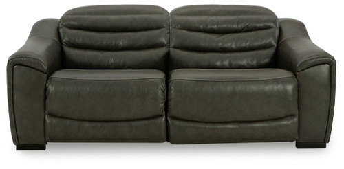Center Line - 2-Piece Power Reclining Loveseat - Dark Gray