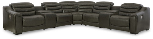 Center Line - 7-Piece Power Reclining Sectional - Dark Gray