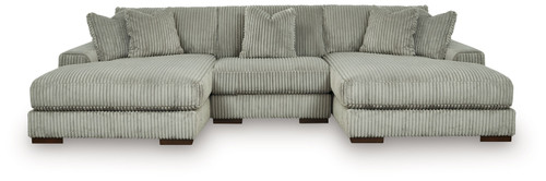 Lindyn - 3-Piece Sectional With Double Chaises - Fog