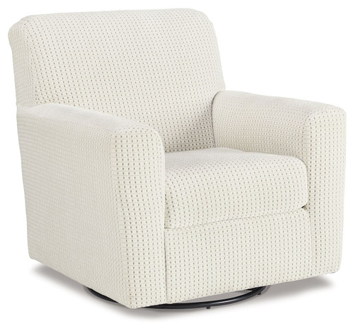 Herstow - Swivel Glider Accent Chair - Ivory