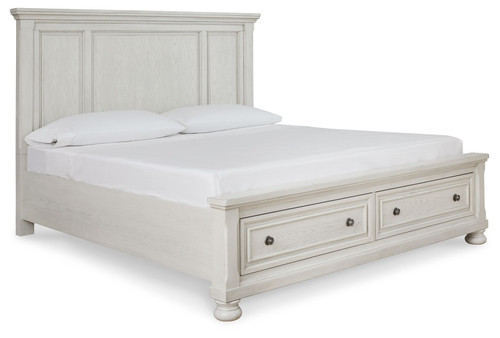 Robbinsdale - Queen Panel Storage Bed - Antique White