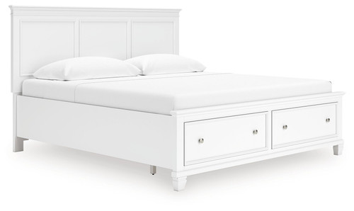Fortman - King Panel Storage Bed - White