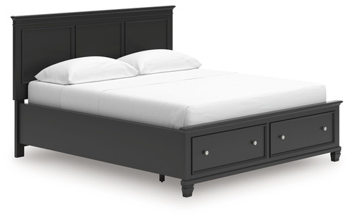 Lanolee - California King Panel Storage Bed - Black