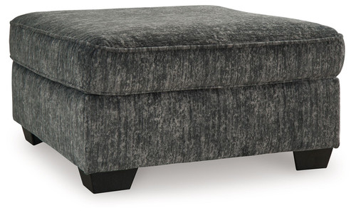 Lonoke - Oversized Accent Ottoman - Gunmetal