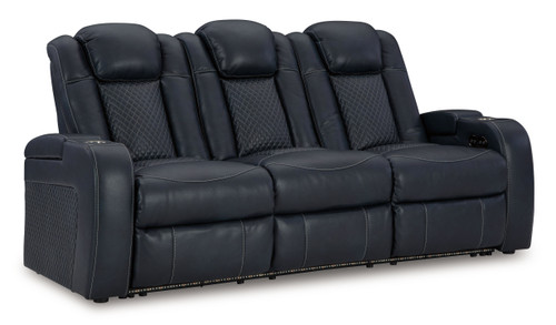 Fyne-Dyme - Power Reclining Sofa With Adj Headrest - Sapphire