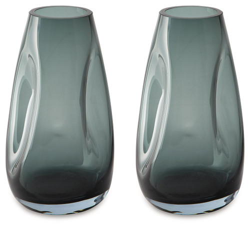 Beamund - Vase (Set of 2) - 9" - Teal Blue