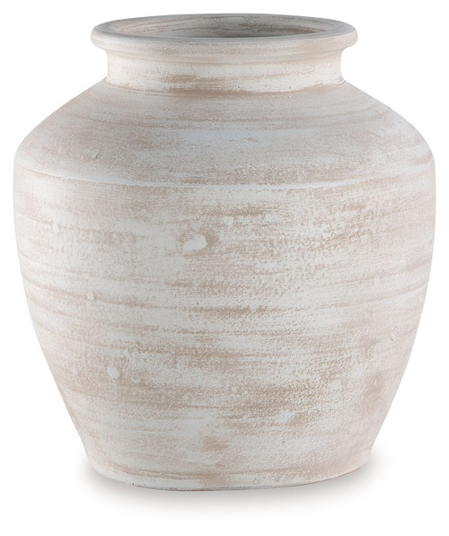 Meadie - 12" Vase - Distressed White