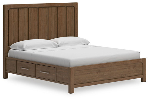 Cabalynn - California King Panel Bed With Storage - Light Brown
