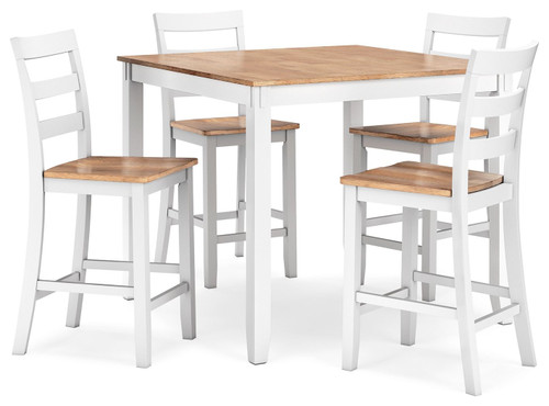 Gesthaven - Dining Room Counter Table Set (Set of 5) - Natural / White