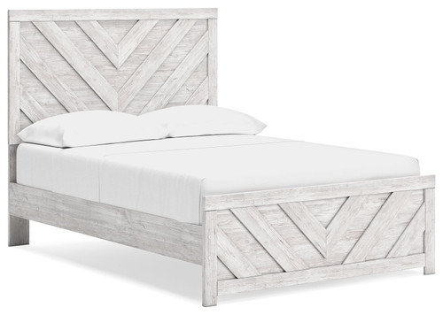 Cayboni - Full Panel Bed - Whitewash