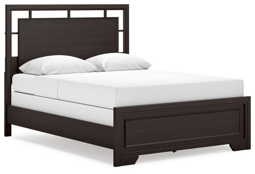 Covetown - Queen Panel Bed - Dark Brown