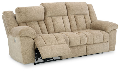 Tip-off - Power Reclining Sofa With Adj Headrest - Wheat