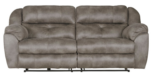 Ferrington - Power Lay Flat Reclining Sofa With Power Adjustable Headrest - Steel