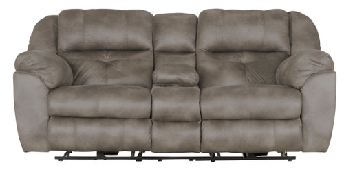 Ferrington - Power Reclining Lay Flat Console Loveseat With Power Adjustable Headrest - Steel