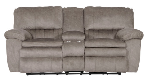 Reyes - Lay Flat Reclining Console Loveseat With Storage & Cupholders - Graphite