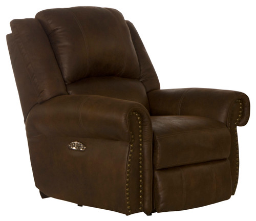 Pickett - Fabric Power Recliner With Power Adjustable Headrest - Dark Brown