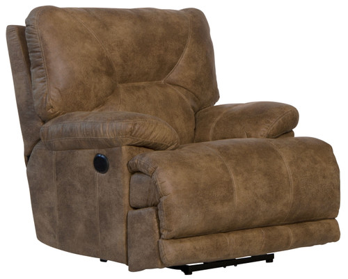 Voyager - Fabric Power Lay Flat Recliner - Brandy
