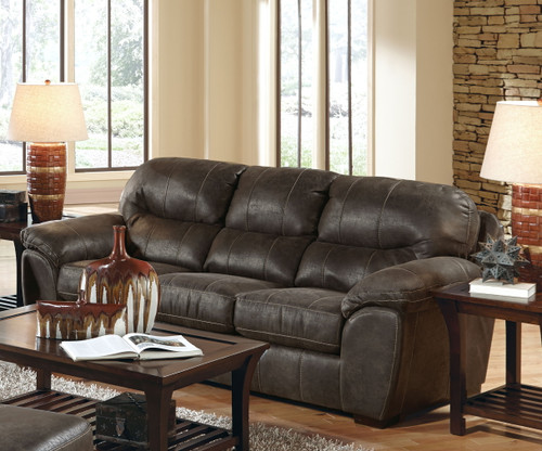 Grant - Faux Leather Sofa - Steel