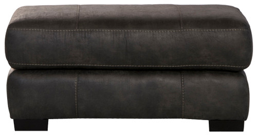 Grant - Faux Leather Ottoman - Steel