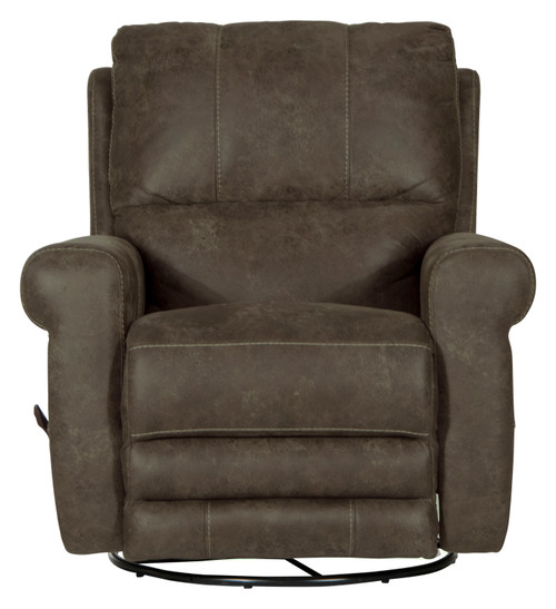 Maddie - Faux Leather Swivel Glider Recliner - Light Brown