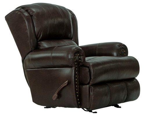 Duncan - Leather Deluxe Glider Recliner - Dark Brown