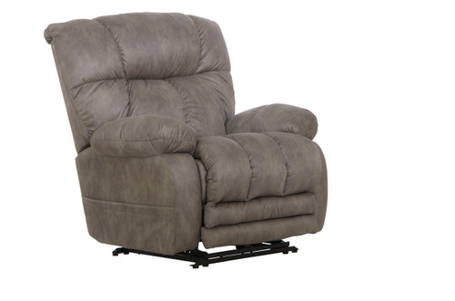 Dawkins - Power Lay Flat Reclining With Oversize Xtra Comfort Ottoman - Charcoal