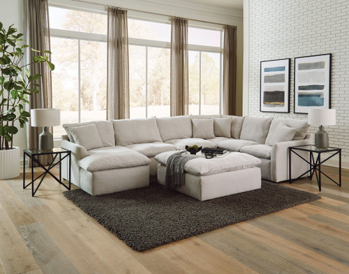 Harper - 3 Piece Sectional With LSF Chaise And Cocktail Ottoman - Oyster