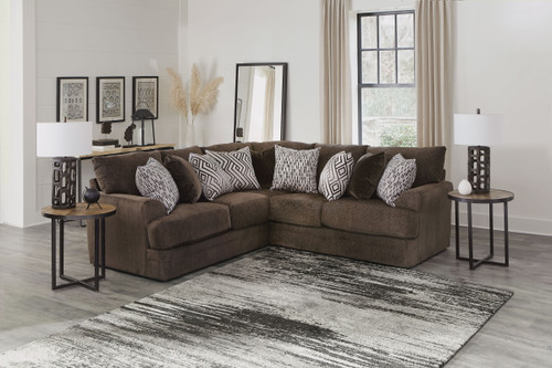 Galaxy - 2 Piece Sectional With 9 Included Accent Pillows - Chocolate