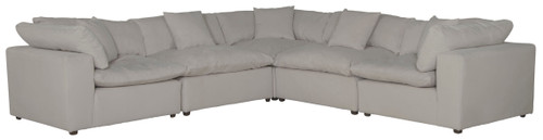 Posh - 5 Piece Modular Sectional With 2 Armless, 3 Corners - Dove