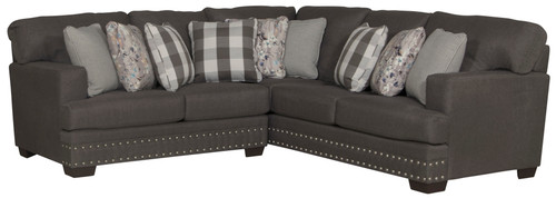Crawford - 2 Piece Sectional With 9 Included Accent Pillows - Dark Gray
