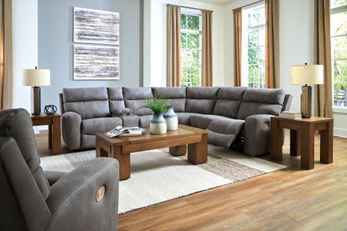 Next-Gen Durapella - 7 Pc. - 6-Piece Power Reclining Sectional, Power Recliner - Slate