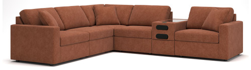 Modmax - 6-Piece Sectional With Audio System Console - Spice