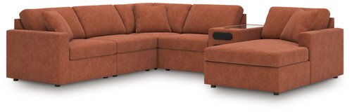 Modmax - 6-Piece Sectional With Audio System And Raf Corner Chaise - Spice