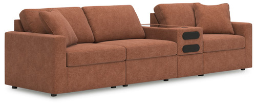 Modmax - 4-Piece Sectional With Audio System Console - Spice
