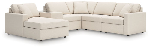 Modmax - 6-Piece Sectional With Laf Corner Chaise, Raf Corner Chair And Storage Console - Oyster