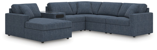 Modmax - 6-Piece Sectional With Audio System, Laf Corner Chaise And RAF Corner Chair - Ink