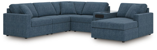 Modmax - 6-Piece Sectional With Audio System, Raf Corner Chaise And LAF Corner Chair - Ink