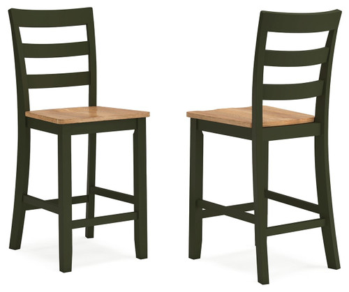 Gesthaven - Barstool (Set of 2) - Natural / Green