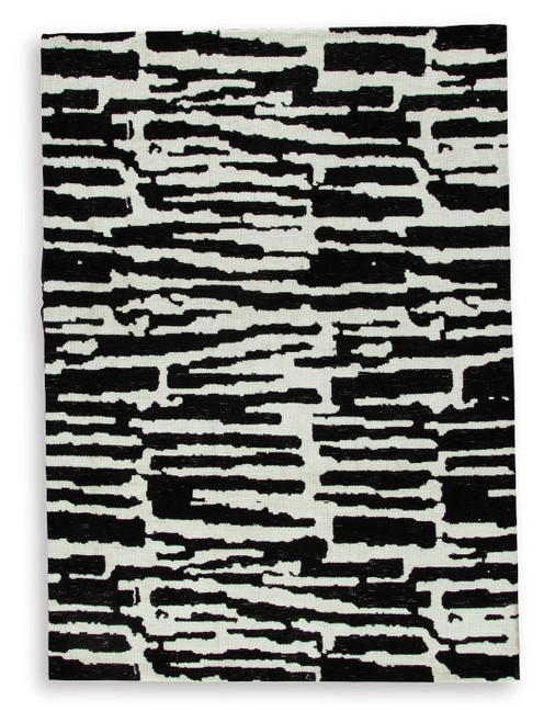Bramshaw - 5' x 7' Rug - Black / Ivory