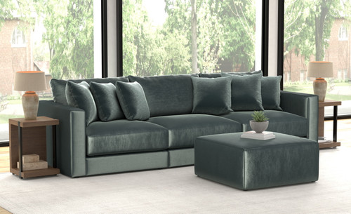 Remington - 3 Piece Modular Sofa And 1 Included Cocktail Ottoman - Pine