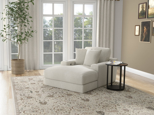 Cozy - Chaise With USB - Pearl