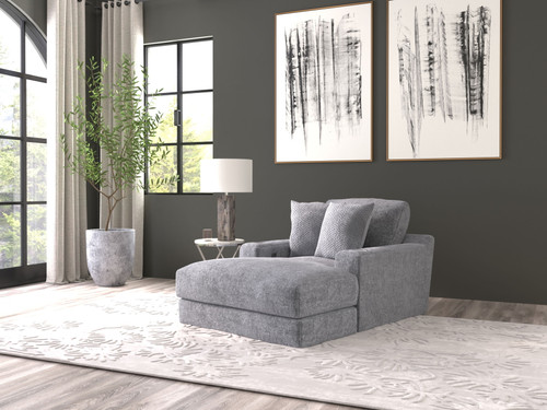 Cozy - Chaise With USB - Gunmetal