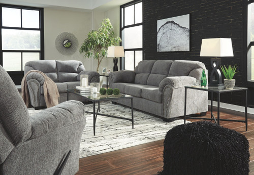 Allmaxx - 3 Pc. - Sofa, Loveseat, Rocker Recliner - Pewter