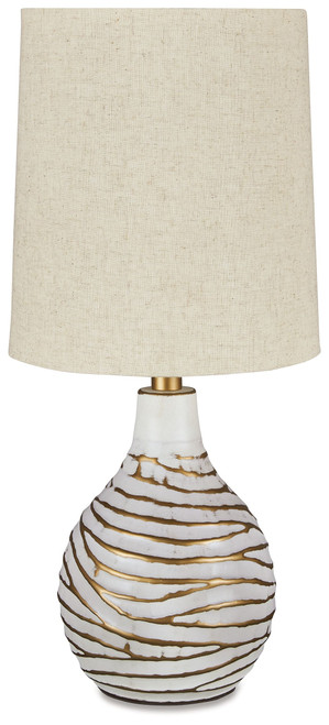 Aleela - Metal Table Lamp  - White / Gold Finish