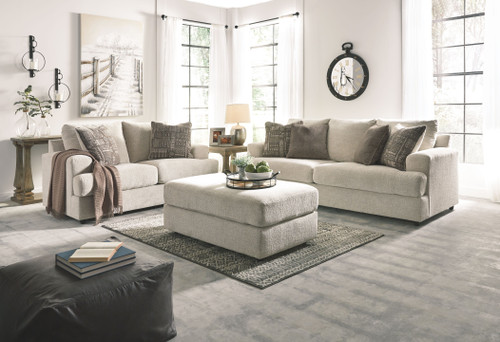 Soletren - 3 Pc. - Sofa, Loveseat, Accent Ottoman - Stone