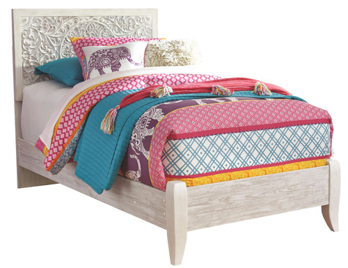 Paxberry - Twin Panel Bed - Whitewash
