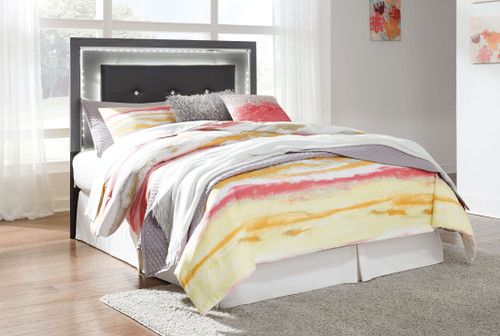 Lodanna - Full Upholstered Panel Headboard with Bolt on Bed Frame - Gray