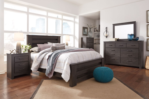 Brinxton - 6 Pc. - Dresser, Mirror, Chest, King Panel Bed - Charcoal